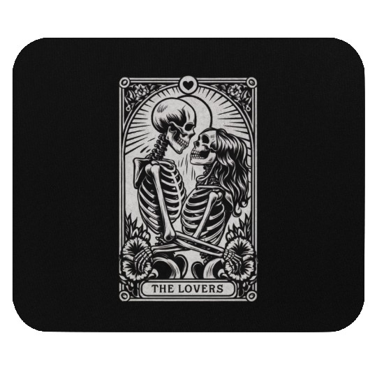 Vintage Gothic Skeleton Couple Tarot Card with Mouse Pads