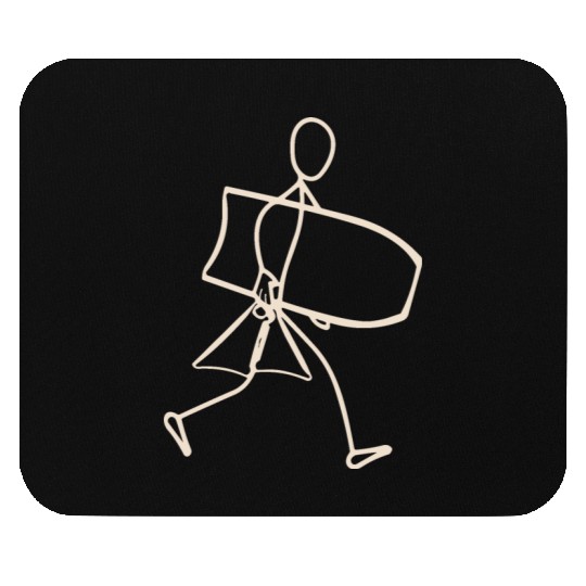 Surfer walking with Bodyboard Mouse Pads
