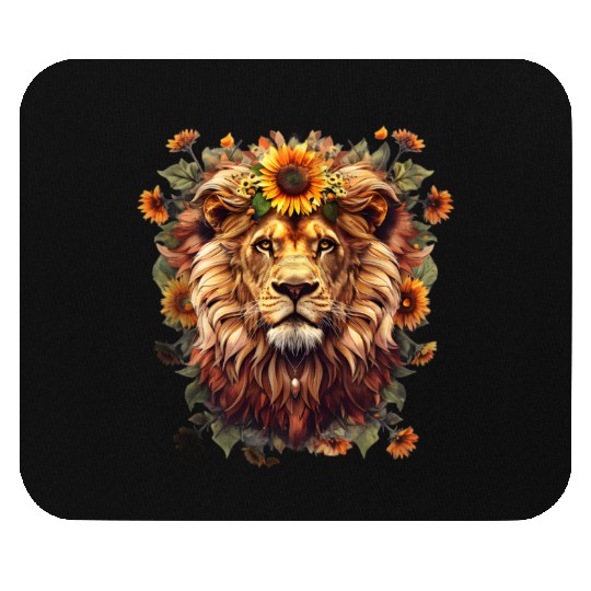 Sunflower Lion Vintage Mouse Pads