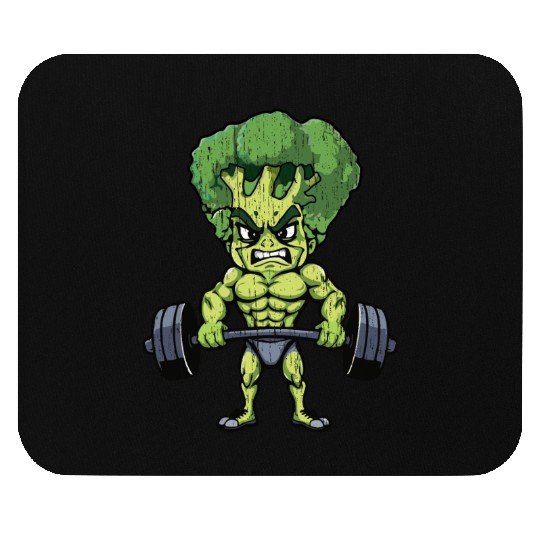 funny broccoli gym bodybuilding Mouse Pads
