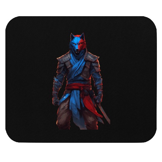 Samurai wolf Mouse Pads