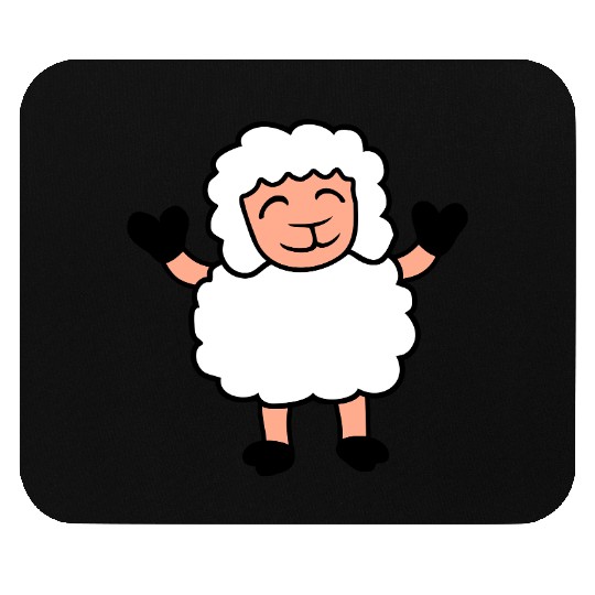 Sheep Baby Standing Cute Cute Lamb Child Happy Fun Mouse Pads
