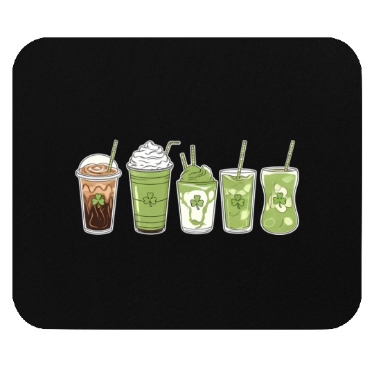 Coffee Latte Green Cute Irish St Patrick's Day Mouse Pads