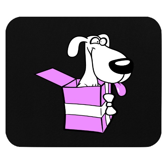 Dog Pet Gift Box Funny Crazy Surprise Fun Puppy Mouse Pads
