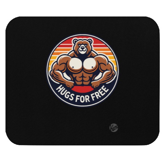 Bodybuilder Bear Gives Free Hugs Mouse Pads