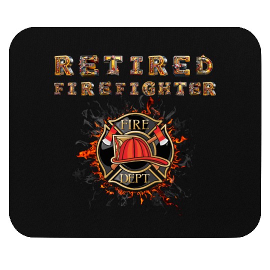 Retired Firefighter Tribute with Bold Emblem Mouse Pads