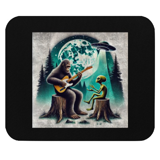 Alien Bigfoot Guitar Sasquatch Present For Kids Mouse Pads