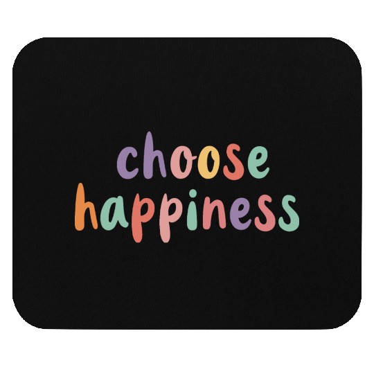 Choose Happiness Retro Colorful Pastel Kids Mouse Pads