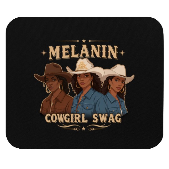 African American Melanin Cowgirl Swag Rodeo Mouse Pads