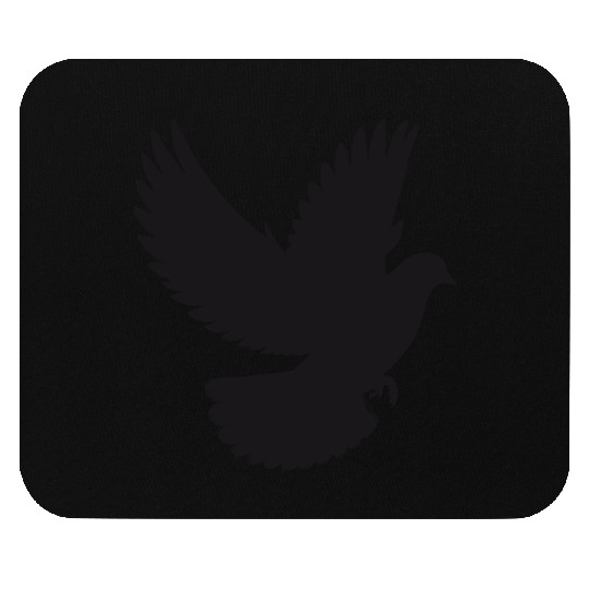Peaceful Dove in Flight - Silhouette Style Mouse Pads