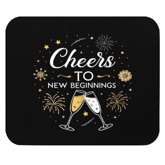 Cheers To New Beginings - Festive New Year's Eve Mouse Pads