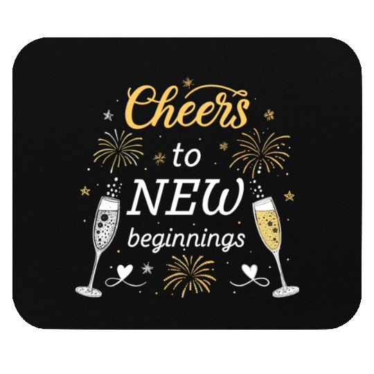 Cheers To New Beginings - Festive New Year's Eve Mouse Pads