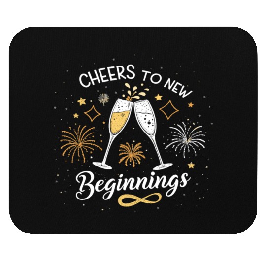 Cheers To New Beginings - Festive New Year's Eve Mouse Pads
