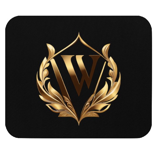 Logo On A White Background With Gold Elements Mouse Pads