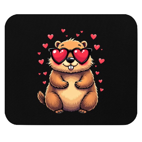 Groundhog Valentines day Animal Lovers Mouse Pads