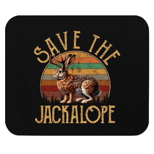 Save The Jackalope, Vintage Retro Camping Lover Ja Mouse Pads