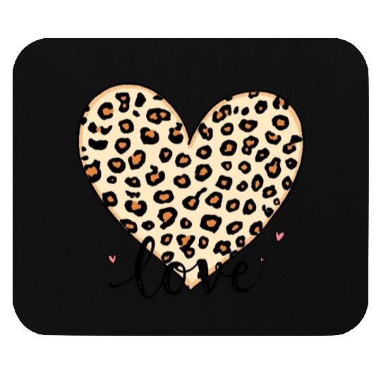 Trendy Vintage Retro Love Cheetah Leopard Print Mouse Pads