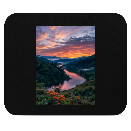 Twilight Riverbend Mouse Pads