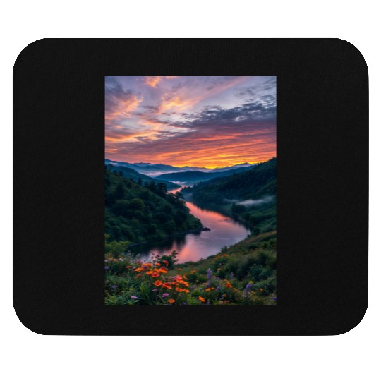 Twilight Riverbend Mouse Pads