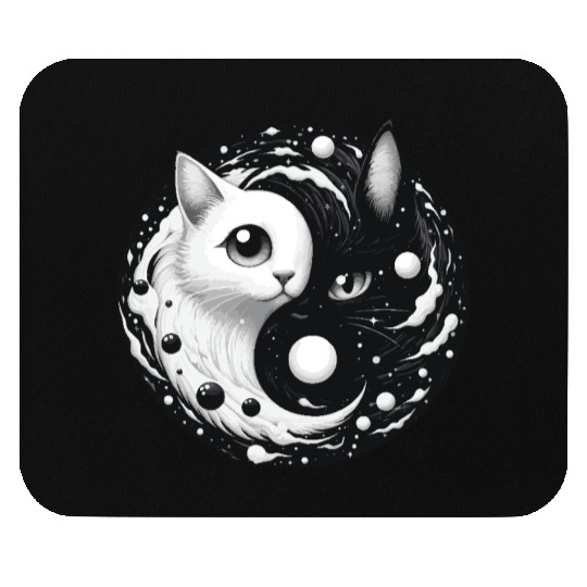 Ying and Yang Cats Asian Meditation Gift Idea Mouse Pads