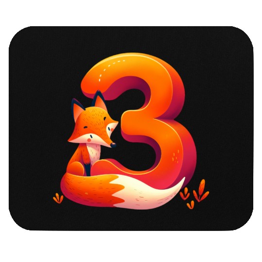 Creative Fox and Number 3 Kids Design Mouse Pads