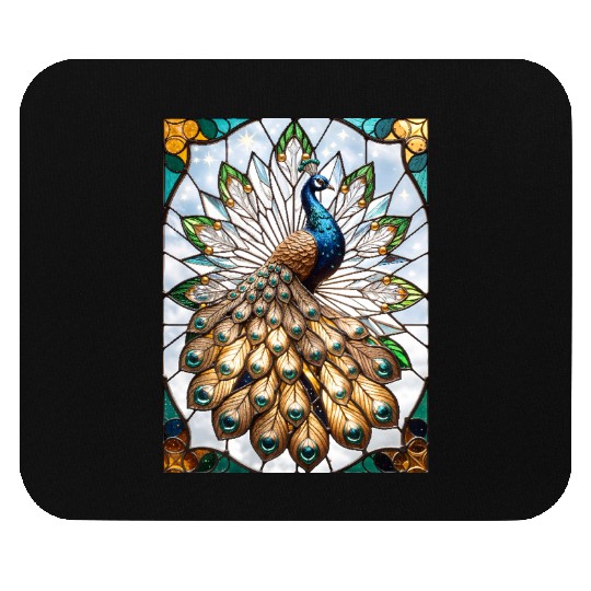 Stained Glass Peacock Mouse Pads