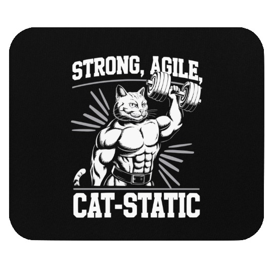Bodybuilding Cat Fitness Workout Gym Instructor Mouse Pads