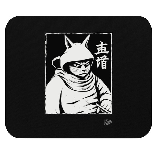 Cat Shogun Samurai Mouse Pads