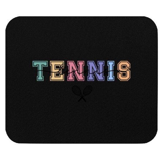 Tennis Typography and Tennis Rackets Mouse Pads