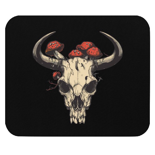 Skull Mushrooms Natural Motif Mouse Pads