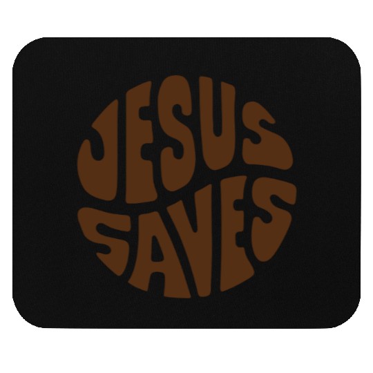 Jesus Saves Text Mouse Pads