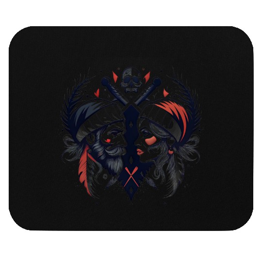 Pirate Love: Romantic Skull & Crossbones Mouse Pads