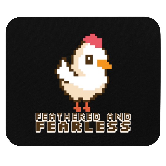 Feathered and Fearless: Bold 8-Bit Chicken Mouse Pads