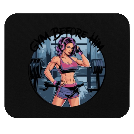 Gym Before Him for a Sporty women Mouse Pads