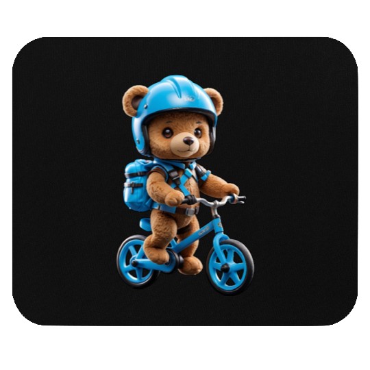 Cycling bear Mouse Pads