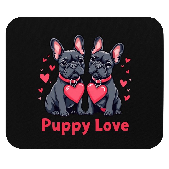 Valentines Day - Puppy Love French Bulldog Mouse Pads
