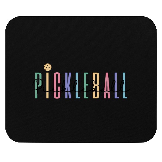 Pickleball Player Colored Bold Text Mouse Pads