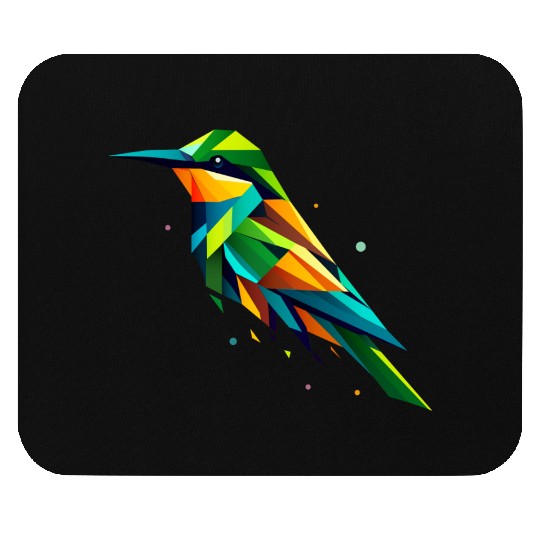 colorful geometric bee-eater bird Mouse Pads