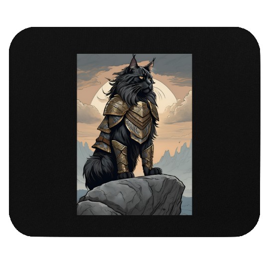 Cat painting red black cat Mouse Pads
