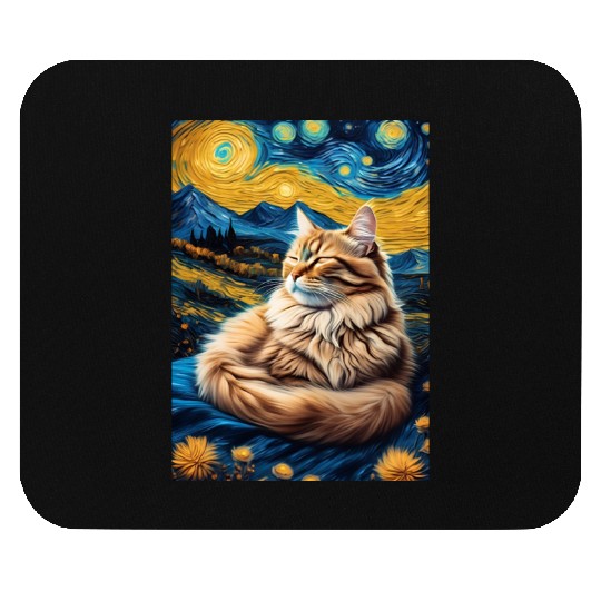 Cat painting red black cat Mouse Pads