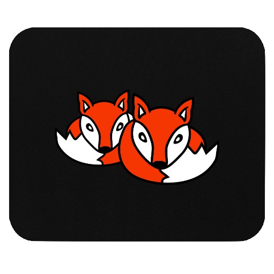 2 Foxes Friends Red Fox Two Wild Animals Team Crew Mouse Pads