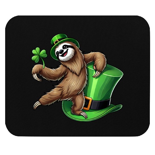 St. Patrick's Day Penguin with Clover and Hat Mouse Pads