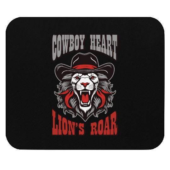Cowboy heart lion's roar Mouse Pads
