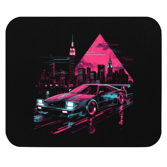 Synthwave Retro Car City Vaporwave 80s 90s Mouse Pads