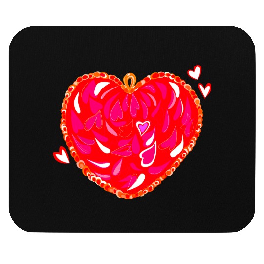 Red Heart Mouse Pads