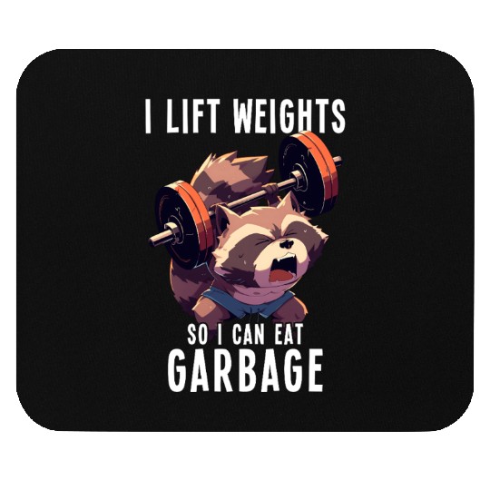 Weightlifting Raccoon Workout Gym Gift Mouse Pads