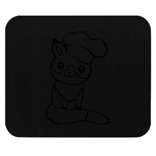 Fox Cooking Hat Restaurant Kitchen Happy Fun Mouse Pads