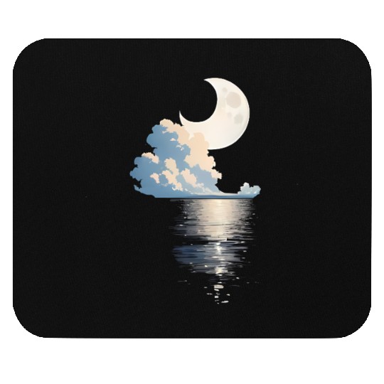Full Moon Over sea Mouse Pads