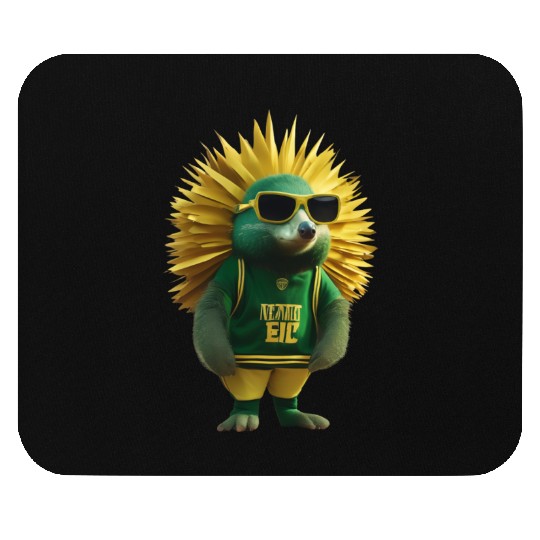 Green and Gold Echidna 3 Mouse Pads