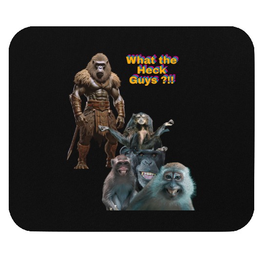 Funny Gorilla and Monkeys – What the Heck Design Mouse Pads